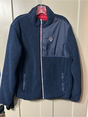 Fourlaps Lead Reversible Sherpa Jacket navy & red